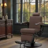 fauteuil de barbier continental BR - mobilier de barbier professionnel - fauteuil barbier continental - fauteuil barbier vintage - chaise barbier vintage - salon de coiffure - barbershop - barbier