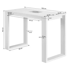 G031 (10) Table de manucure G031 blanc - table onglerie avec aspirateur intégré - Table de manucure professionnelle - table onglerie professionnelle - mobilier esthétique et onglerie