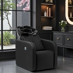 sylvia massant noir (01) Bac à shampoing massant sylvia noir - bac de lavage électrique - gabbiano - Bac de lavage gabbiano sylvia - Mobilier de coiffure professionnel - bac de lavage pour salon de coiffure - bac de lavage électrique