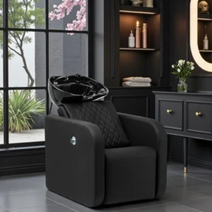 Bac à shampoing massant sylvia noir - bac de lavage électrique - gabbiano - Bac de lavage gabbiano sylvia - Mobilier de coiffure professionnel - bac de lavage pour salon de coiffure - bac de lavage électrique