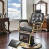 Fauteuil de Barbier The Boss black- chaise Barbier Vintage The Boss black - Fauteuil de coiffure Barbier The Boss black - chaise de coiffure Barbier The Boss black - mobilier de coiffure haut de gamme - barbershop - barbier