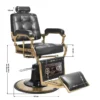 Fauteuil de Barbier The Boss black- chaise Barbier Vintage The Boss black - Fauteuil de coiffure Barbier The Boss black - chaise de coiffure Barbier The Boss black - mobilier de coiffure haut de gamme - barbershop - barbier