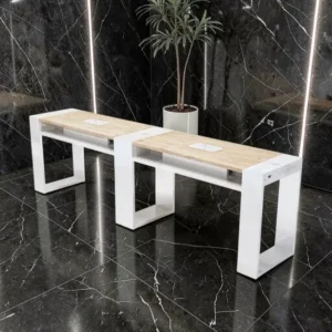 Table de Manucure Astra 2 places - table onglerie avec aspirateur intégré - Table de manucure professionnelle - table onglerie professionnelle - mobilier esthétique et onglerie - Table de Manucure double postes - table à ongle double