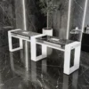 Table de Manucure Astra 2 places - table onglerie avec aspirateur intégré - Table de manucure professionnelle - table onglerie professionnelle - mobilier esthétique et onglerie - Table de Manucure double postes - table à ongle double