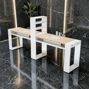 Table de Manucure Astra plus 2 places - table onglerie avec aspirateur intégré - Table de manucure professionnelle - table onglerie professionnelle - mobilier esthétique et onglerie - Table de Manucure double postes - table à ongle double