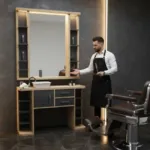 Poste de coiffage Bellagio - Coiffeuse pour Salon de Coiffure - coiffeuse barbier vintage - Mobilier de Coiffure Professionnel - coiffeuse de coiffure - Poste de coiffage barbier - barbier - barbershop - poste barbier