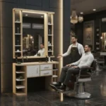 Poste de coiffage Bellagio - Coiffeuse pour Salon de Coiffure - coiffeuse barbier vintage - Mobilier de Coiffure Professionnel - coiffeuse de coiffure - Poste de coiffage barbier - barbier - barbershop - poste barbier