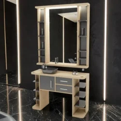 Poste de coiffage Bellagio - Coiffeuse pour Salon de Coiffure - coiffeuse barbier vintage - Mobilier de Coiffure Professionnel - coiffeuse de coiffure - Poste de coiffage barbier - barbier - barbershop - poste barbier