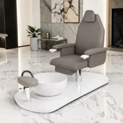 Blanc brillant Mobilier esthétique haut de gamme - Mobilier esthétique professionnel - fauteuil pédicure spa -Fauteuil de pédicure haut de gamme