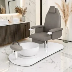 Blanc mat Mobilier esthétique haut de gamme - Mobilier esthétique professionnel - fauteuil pédicure spa -Fauteuil de pédicure haut de gamme