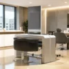Coiffeuse Centrale REFLECTION 2 Places Coiffeuse centrale professionnelle REFLECTION II - poste de coiffage REFLECTION II - poste de coiffage pour salon de coiffure - mobilier de coiffure professionnel - meuble pour pour salon de coiffure - Coiffeuse centrale 2 places