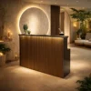 Comptoir d’accueil professionnel - Meuble de réception salon - Comptoir caisse coiffure - Mobilier de coiffure haut de gamme - Comptoir de salon moderne - Meuble d’accueil design - Comptoir de réception personnalisé - Mobilier professionnel esthétique - Comptoir caisse lumineux LED - Meuble d’accueil sur mesure