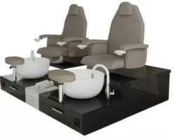 Dolce Podo NMB double (01) Station pédicure double Dolce Podo NBM - Fauteuil pédicure professionnel - Fauteuil Spa haut de gamme - Mobilier esthétique haut de gamme - Mobilier esthétique professionnel - fauteuil pédicure spa -Fauteuil de pédicure haut de gamme