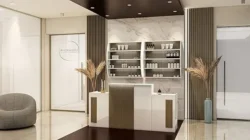 FIORA W (1) Comptoir d'accueil Fiora- comptoir caisse Fiora - Meuble de réception Fiora - meuble de réception salon de coiffure - mobilier de coiffure professionnel - meuble d'accueil salon de coiffure - groupe coiff