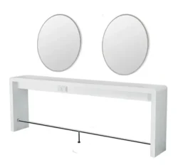 Coiffeuse murale professionnelle REFLECTION II - poste de coiffage REFLECTION II - poste de coiffage pour salon de coiffure - mobilier de coiffure professionnel - meuble pour pour salon de coiffure - coiffeuse double