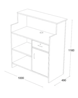 Fiora(2) Comptoir d'accueil Fiora- comptoir caisse Fiora - Meuble de réception Fiora - meuble de réception salon de coiffure - mobilier de coiffure professionnel - meuble d'accueil salon de coiffure -