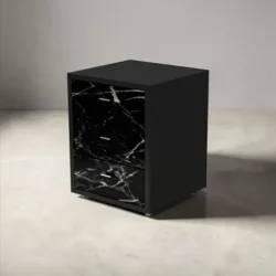 PIA B Marbre noir Chariot esthétique PIA - meuble de rangement esthétique - mobilier esthétique professionnel - table de service esthétique - Chariot pour salon esthétique
