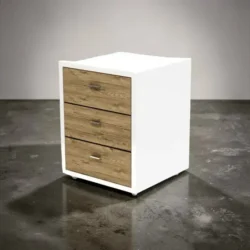 PIA W Chene Chariot esthétique PIA - meuble de rangement esthétique - mobilier esthétique professionnel - table de service esthétique - Chariot pour salon esthétique