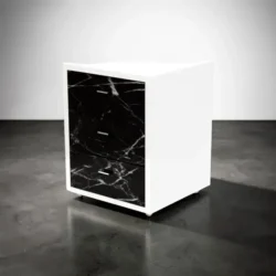 PIA W Marbre noir Chariot esthétique PIA - meuble de rangement esthétique - mobilier esthétique professionnel - table de service esthétique - Chariot pour salon esthétique