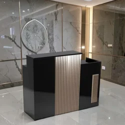 Righettato double Comptoir d'accueil Fiora- comptoir caisse Fiora - Meuble de réception Fiora - meuble de réception salon de coiffure - mobilier de coiffure professionnel - meuble d'accueil salon de coiffure -