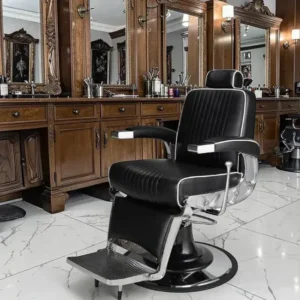 Fauteuil de barbier STIG B - chaise de Barbier Stig B - Fauteuil de coiffure pour homme - chaise de coiffure vintage - mobilier de barbier professionnel - barbershop - siège barber -