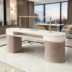 Table de Manucure SAPHIRA (13) table de manucure professionnelle - poste nails haut de gamme - table de manucure effet marbre - mobilier nail bar premium - table de manucure personnalisable - station de manucure design moderne - table nails avec rangements - poste de manucure ergonomique - table de manucure avec prises intégrées - mobilier esthétique luxe - table de manucure salon professionnel - bureau nails élégant - table de manucure sur mesure