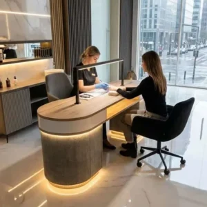 Table de Manucure SAPHIRA - table onglerie avec aspirateur intégré - Table de manucure professionnelle - table onglerie professionnelle - mobilier esthétique et onglerie