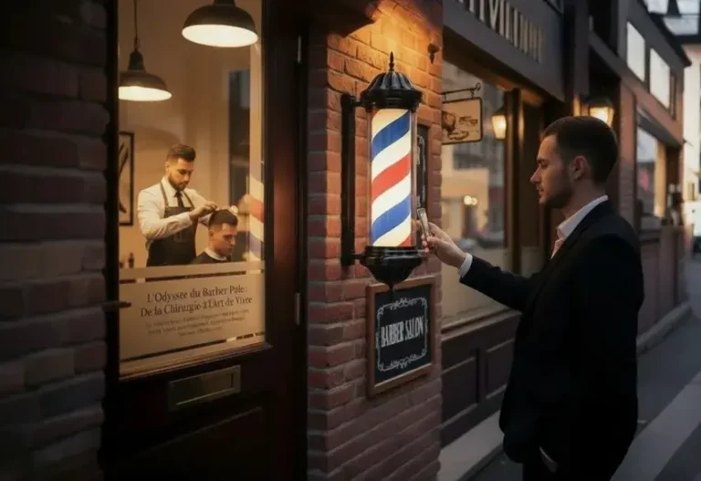 Barber Shop Sign Ignace - Vintage Barber Shop Sign Ignace - professional barber equipment - Barber Shop Sign - Barber Pole Illuminated Sign