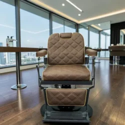Fauteuil de barbier HARRY - Fauteuil barbier vintage - chaise barbier professionnel - massant - mobilier de barbier professionnel - Fauteuil barbier haut de gamme - fauteuil de coiffure pour homme - groupe coiff - mobicoiff - mallys