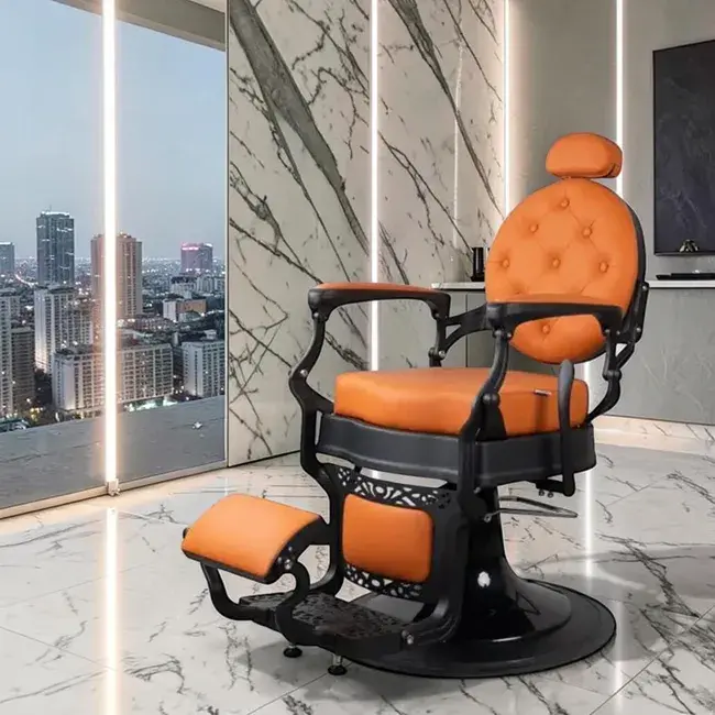 Fauteuil de barbier Maximus - chaise de Barbier Maximus - Fauteuil de coiffure pour homme - chaise de coiffure vintage - mobilier de barbier professionnel - barbershop - siège barber