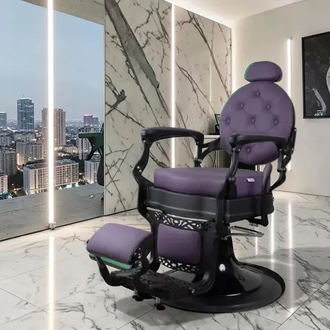 Fauteuil de barbier Maximus - chaise de Barbier Maximus - Fauteuil de coiffure pour homme - chaise de coiffure vintage - mobilier de barbier professionnel - barbershop - siège barber