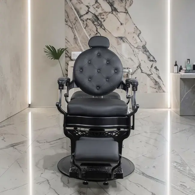 Fauteuil de barbier Maximus - chaise de Barbier Maximus - Fauteuil de coiffure pour homme - chaise de coiffure vintage - mobilier de barbier professionnel - barbershop - siège barber