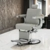 Fauteuil de barbier Visionerio Gris - Fauteuil barbier vintage - chaise barbier professionnel - massant - mobilier de barbier professionnel - Fauteuil barbier haut de gamme - fauteuil de coiffure pour homme