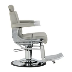 Fauteuil de barbier Visionerio Gris - Fauteuil barbier vintage - chaise barbier professionnel - massant - mobilier de barbier professionnel - Fauteuil barbier haut de gamme - fauteuil de coiffure pour homme