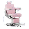 Fauteuil de barbier Visionerio Rose - Fauteuil barbier vintage - chaise barbier professionnel - massant - mobilier de barbier professionnel - Fauteuil barbier haut de gamme - fauteuil de coiffure pour homme