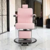 Fauteuil de barbier Visionerio Rose - Fauteuil barbier vintage - chaise barbier professionnel - massant - mobilier de barbier professionnel - Fauteuil barbier haut de gamme - fauteuil de coiffure pour homme