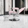 Fauteuil de barbier Visionerio Rose - Fauteuil barbier vintage - chaise barbier professionnel - massant - mobilier de barbier professionnel - Fauteuil barbier haut de gamme - fauteuil de coiffure pour homme