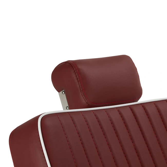 Fauteuil de barbier Visionerio Rouge - Fauteuil barbier vintage - chaise barbier professionnel - massant - mobilier de barbier professionnel - Fauteuil barbier haut de gamme - fauteuil de coiffure pour homme
