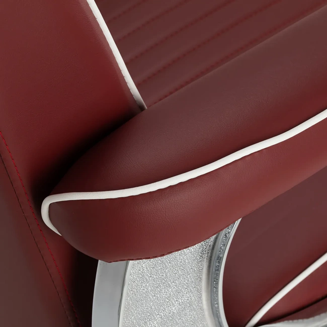 Fauteuil de barbier Visionerio Rouge - Fauteuil barbier vintage - chaise barbier professionnel - massant - mobilier de barbier professionnel - Fauteuil barbier haut de gamme - fauteuil de coiffure pour homme
