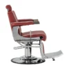 Fauteuil de barbier Visionerio Rouge - Fauteuil barbier vintage - chaise barbier professionnel - massant - mobilier de barbier professionnel - Fauteuil barbier haut de gamme - fauteuil de coiffure pour homme