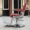 Fauteuil de barbier Visionerio Rouge - Fauteuil barbier vintage - chaise barbier professionnel - massant - mobilier de barbier professionnel - Fauteuil barbier haut de gamme - fauteuil de coiffure pour homme