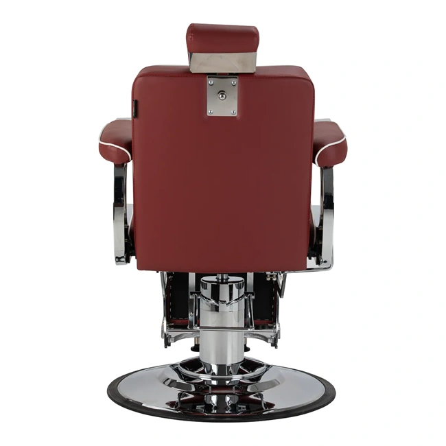 Fauteuil de barbier Visionerio Rouge - Fauteuil barbier vintage - chaise barbier professionnel - massant - mobilier de barbier professionnel - Fauteuil barbier haut de gamme - fauteuil de coiffure pour homme