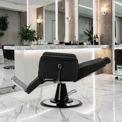 Fauteuil de barbier ATHENA B - Fauteuil barbier vintage - chaise barbier professionnel - - mobilier de barbier professionnel - Fauteuil barbier haut de gamme - fauteuil de coiffure pour homme