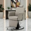 Fauteuil de barbier ATHENA BR - Fauteuil barbier vintage - chaise barbier professionnel - - mobilier de barbier professionnel - Fauteuil barbier haut de gamme - fauteuil de coiffure pour homme