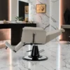 Fauteuil de barbier ATHENA BR - Fauteuil barbier vintage - chaise barbier professionnel - - mobilier de barbier professionnel - Fauteuil barbier haut de gamme - fauteuil de coiffure pour homme