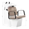 Bac à shampooing professionnel - Bac de lavage coiffure - Meuble pour salon de coiffure - Mobilier de coiffure design - Fauteuil de lavage ergonomique - Mobilier de coiffure haut de gamme - meuble pour salon de coiffure - Bac à shampoing doré et noir - Équipement de coiffure professionnel