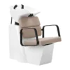 Bac à shampooing professionnel - Bac de lavage coiffure - Meuble pour salon de coiffure - Mobilier de coiffure design - Fauteuil de lavage ergonomique - Mobilier de coiffure haut de gamme - meuble pour salon de coiffure - Bac à shampoing doré et noir - Équipement de coiffure professionnel