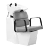 Bac à shampooing professionnel - Bac de lavage coiffure - Meuble pour salon de coiffure - Mobilier de coiffure design - Fauteuil de lavage ergonomique - Mobilier de coiffure haut de gamme - meuble pour salon de coiffure - Bac à shampoing doré et noir - Équipement de coiffure professionnel
