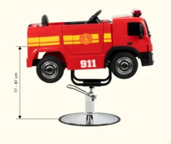 Fire truck (14) Children's hairdressing chair, children's styling chair, children's hairdressing seat, children's salon chair, fire truck chair, fun hairdressing chair, children's hairdressing furniture, professional children's hairdressing chair, hydraulic children's seat, themed hairdressing chair.