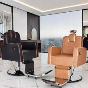 Barber chair Holland (1) Holland Barber Chair - Vintage Barber Chair - Professional Barber Chair - Massaging - Professional Barber Furniture - High-End Barber Chair - Men's Hairdressing Chair